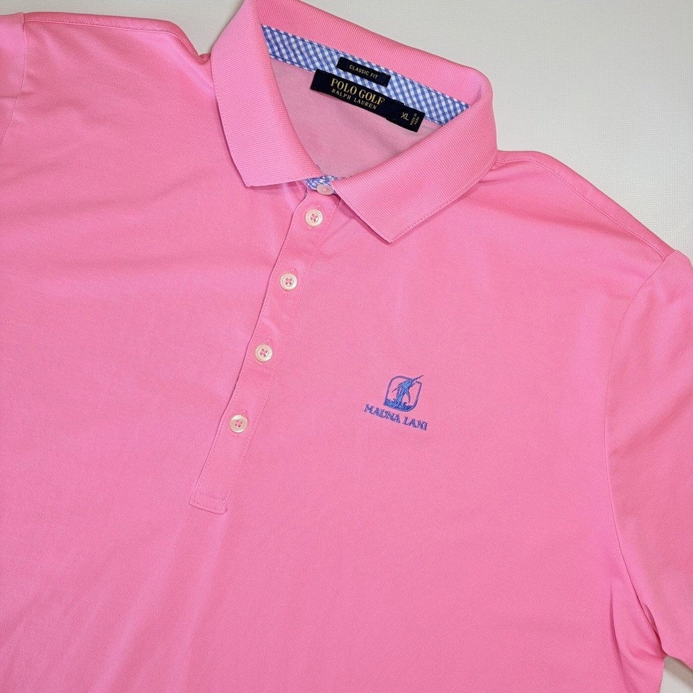 Polo Golf Ralph Lauren Women's  XL Pink Polo Shirt Classic Fit Mauna Lani Logo